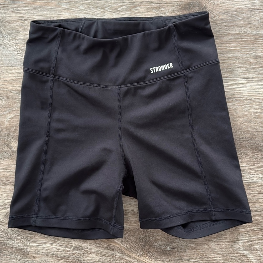Stronger, black biker shorts